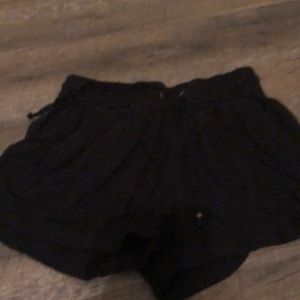 Black drawstring shorts